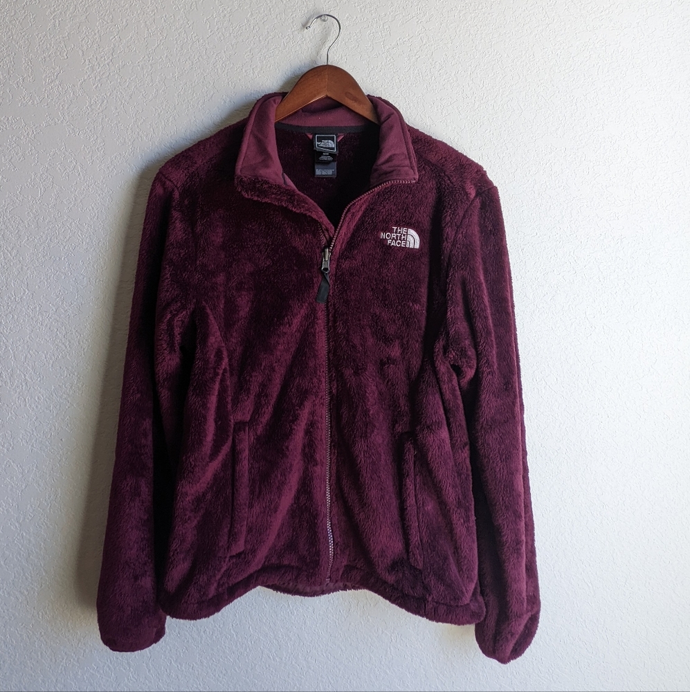 Maroon Zip Up North Face Jacket